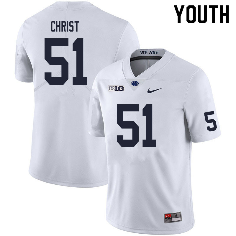 NCAA Nike Youth Penn State Nittany Lions Jimmy Christ #51 College Football Authentic White Stitched Jersey XRR6898KY